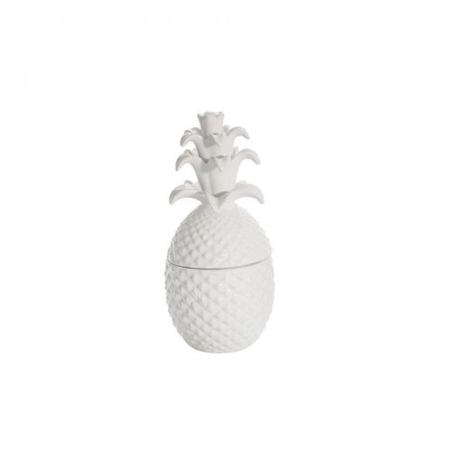 Sagebrook - 8.75" Pineapple Jar in White