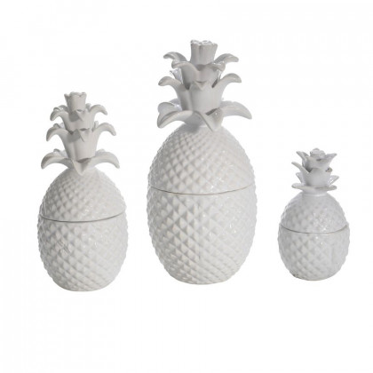 Sagebrook - 8.75" Pineapple Jar in White
