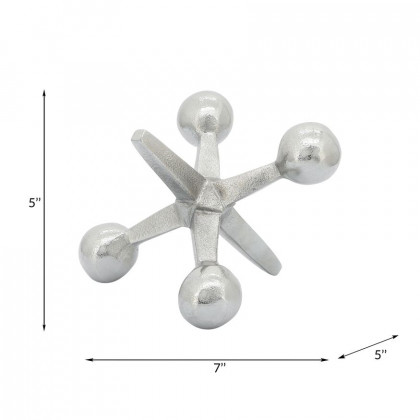 Sagebrook 5" Metal Jacks Decor - Silver