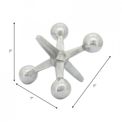 Sagebrook 5" Metal Jacks Decor - Silver