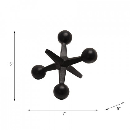 Sagebrook 5" Metal Jacks Decor - Black