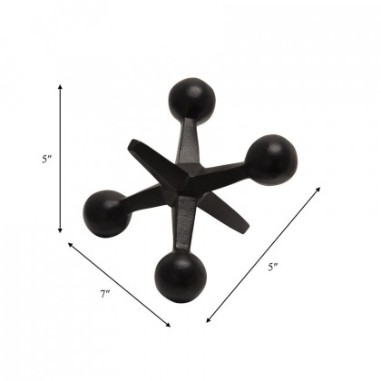 Sagebrook 5" Metal Jacks Decor - Black