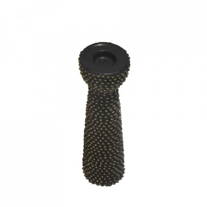 Sagebrook 14" Ceramic Spike Candle Holder - Black/Gold