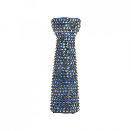 Sagebrook 12" Ceramic Spiked Candle Holder - Navy/Gold
