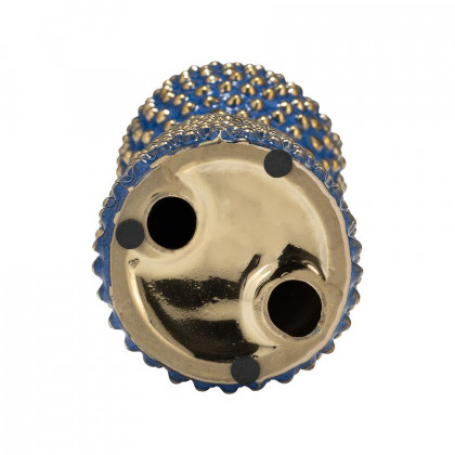 Sagebrook 12" Ceramic Spiked Candle Holder - Navy/Gold