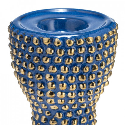 Sagebrook 16" Ceramic Spiked Candle Holder - Navy/Gold