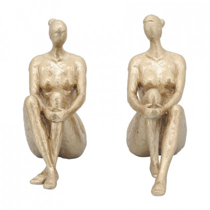 Sagebrook Resin Lady Bookends (Set Of 2) - Gold
