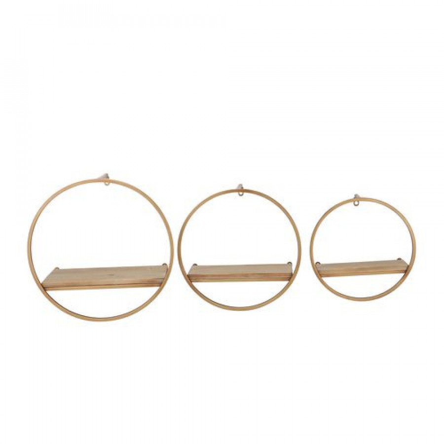 Sagebrook Wood/Metal Wall Shelves (Set Of 3) - Bronze