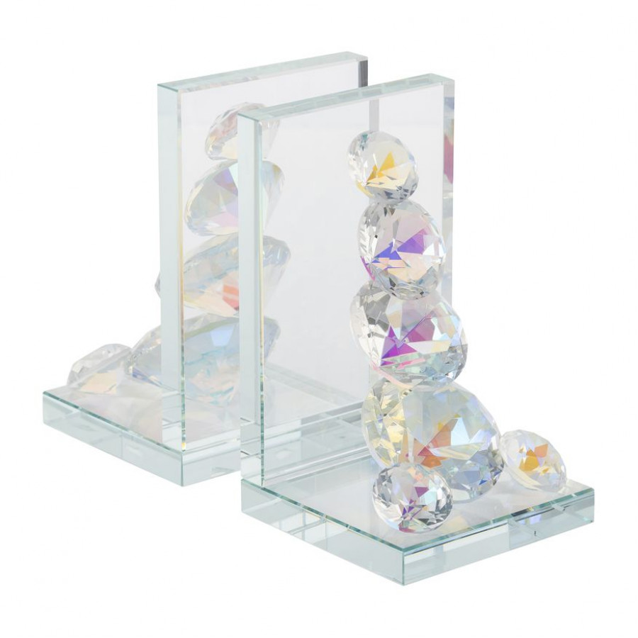 Sagebrook - Crystal Diamond Bookends (Set Of 2) in Rainbow