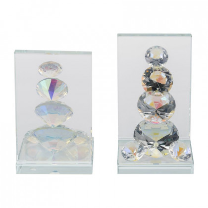 Sagebrook - Crystal Diamond Bookends (Set Of 2) in Rainbow