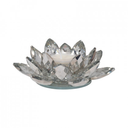 Sagebrook 6" Crystal Votive Candle Holder - Silver
