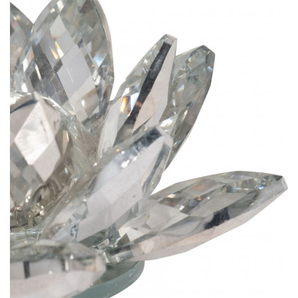Sagebrook 6" Crystal Votive Candle Holder - Silver