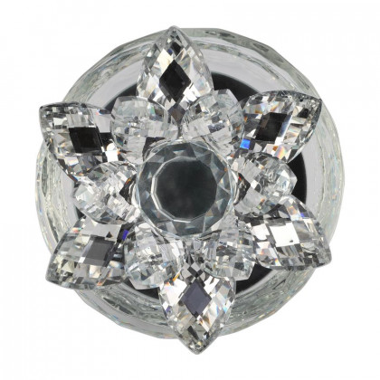Sagebrook Glass Trinket Box Clear With Silver Lotus Top