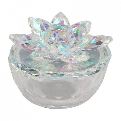 Sagebrook Glass Trinket Box Clear With Rainbow