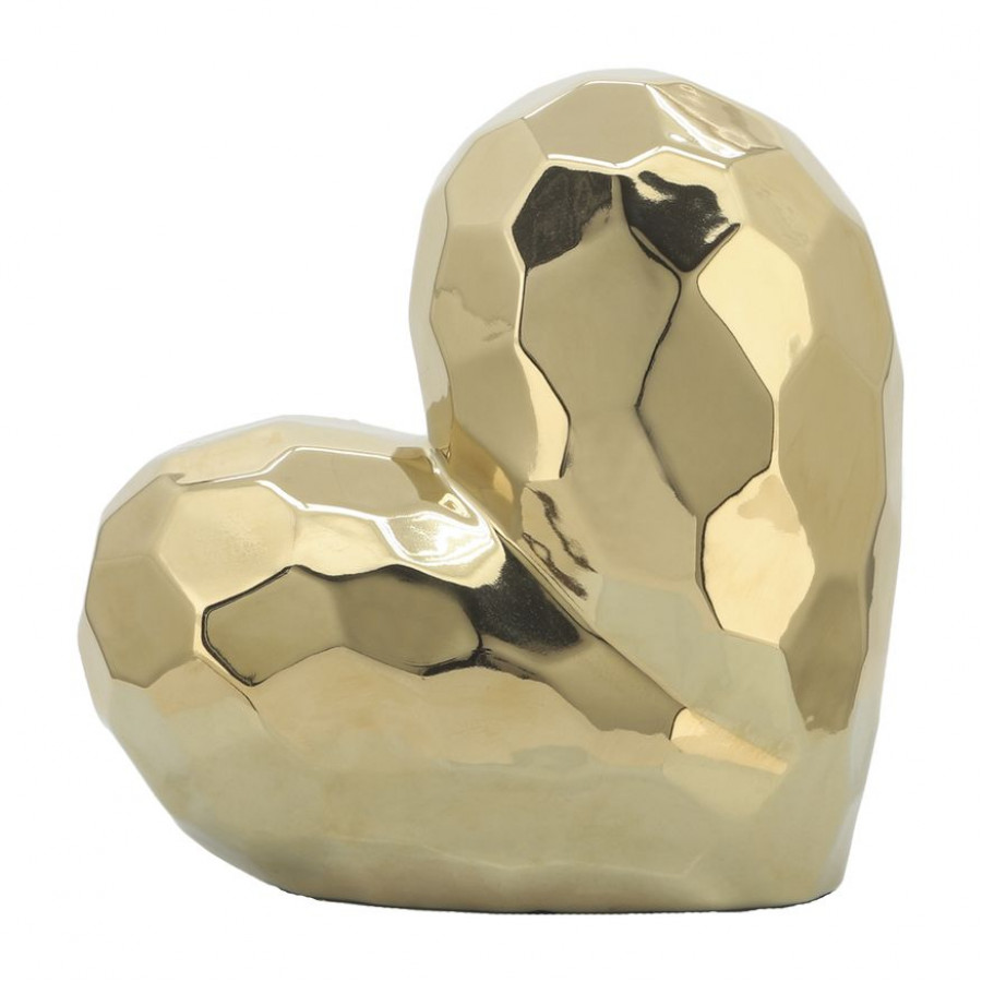 Sagebrook 11" Ceramic Heart - Gold