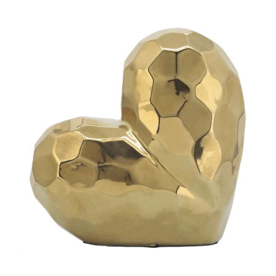 Sagebrook 8" Ceramic Heart - Gold