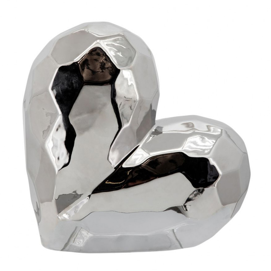 Sagebrook 11" Ceramic Heart - Silver