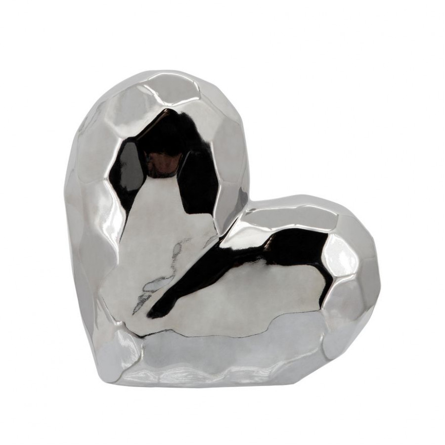 Sagebrook 8" Ceramic Heart - Silver