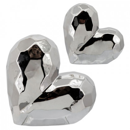 Sagebrook 8" Ceramic Heart - Silver