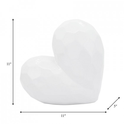 Sagebrook 11" Ceramic Heart - White