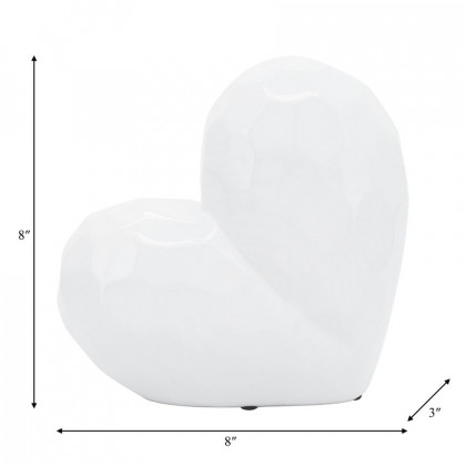 Sagebrook 8" Ceramic Heart - White