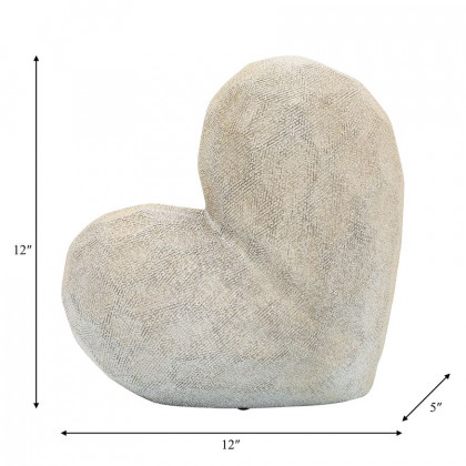 Sagebrook 11" Scratched Heart Decor - Champagne