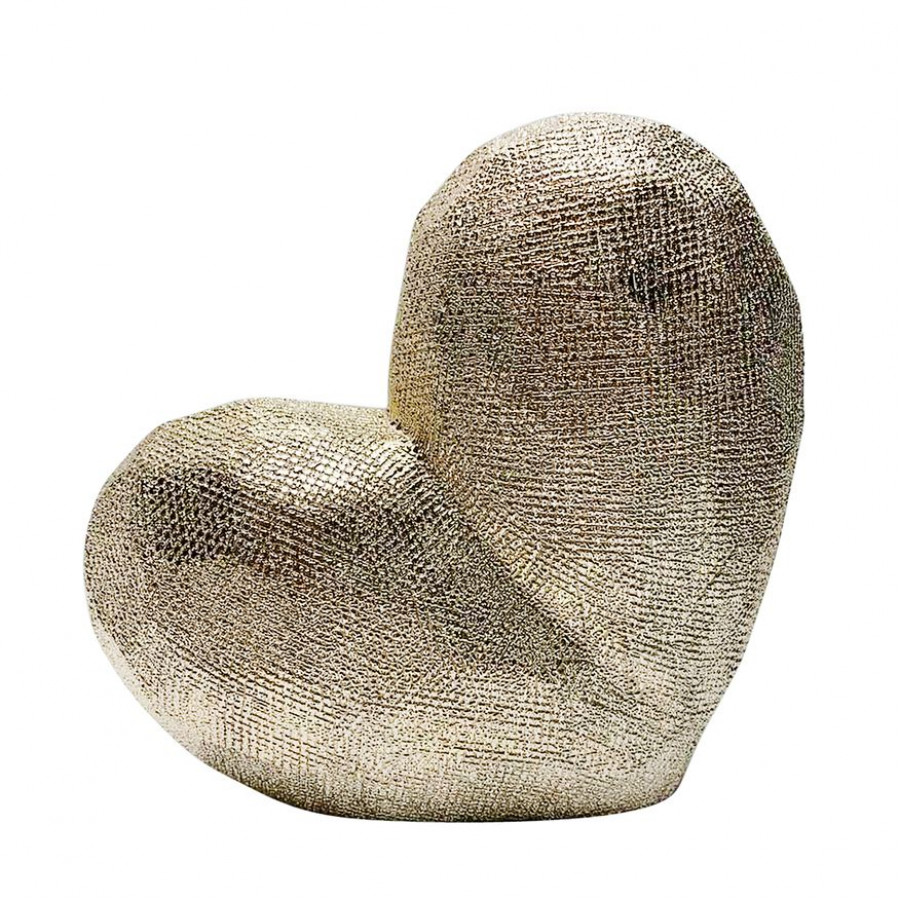 Sagebrook 8" Scratched Heart Decor - Champagne