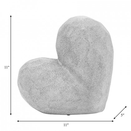 Sagebrook 11" Scratched Heart Decor - Silver