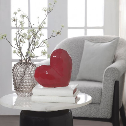 Sagebrook 8" Heart Table Decor - Red