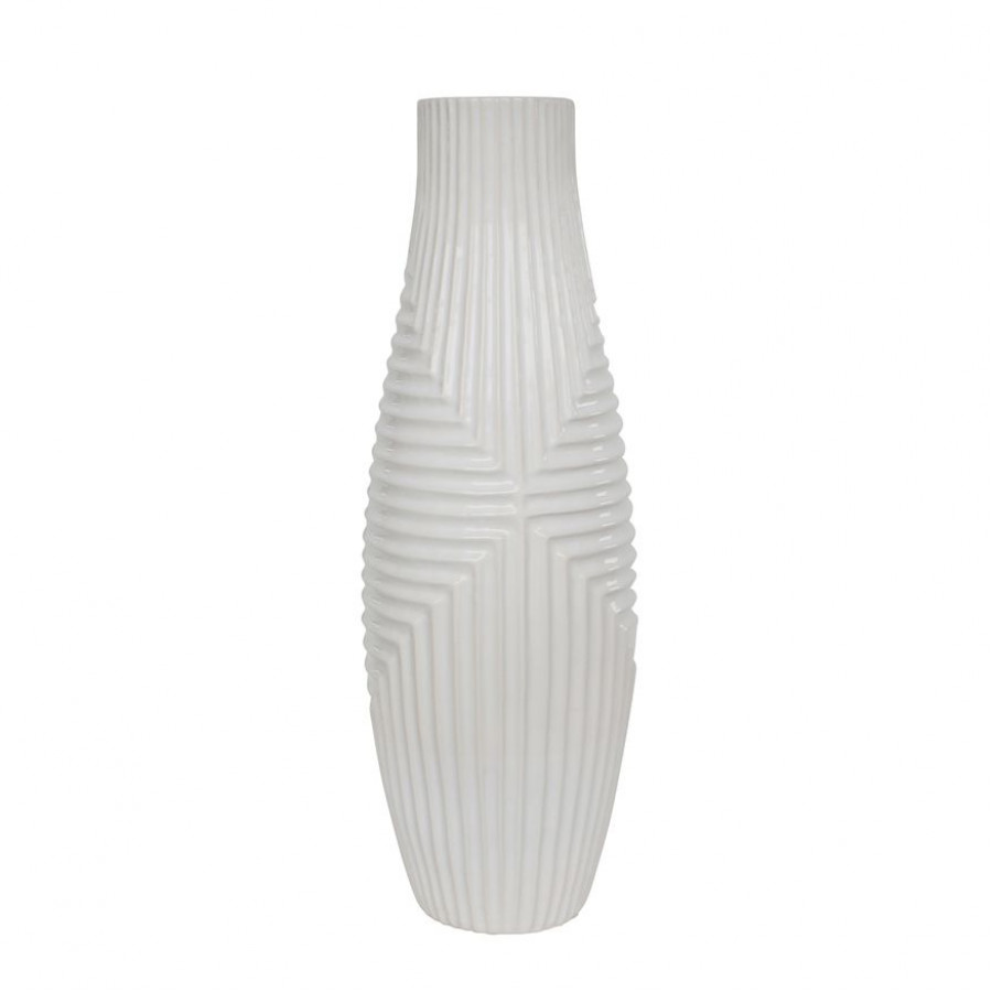 Sagebrook 20" Ceramic Tribal Vase - White