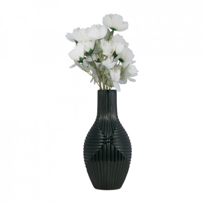 Sagebrook 16" Ceramic Tribal Vase - Forest Green