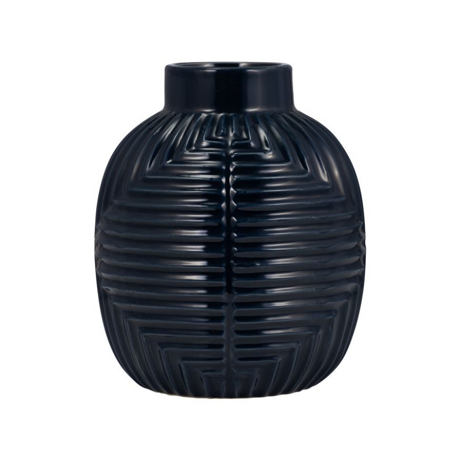 Sagebrook 11" Ceramic Tribal Vase - Navy Blue