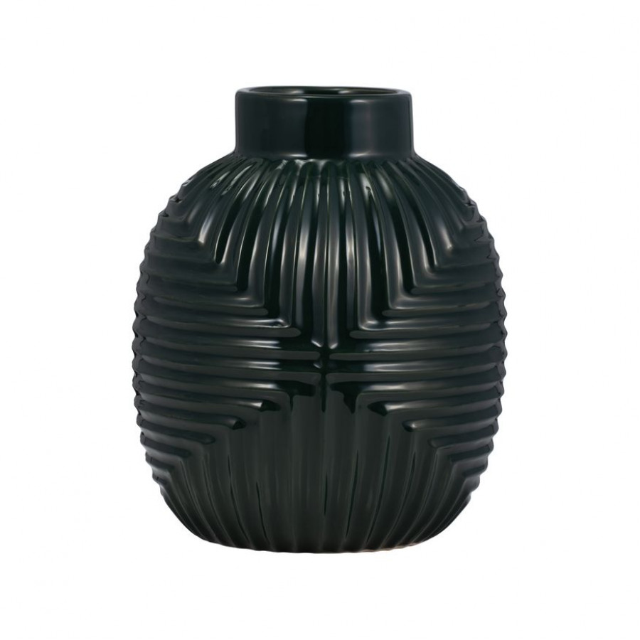 Sagebrook 11" Ceramic Tribal Vase - Forest Green