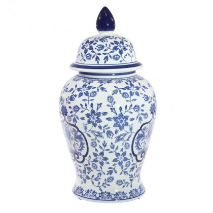 Sagebrook - 18" Temple Jar in White/Blue