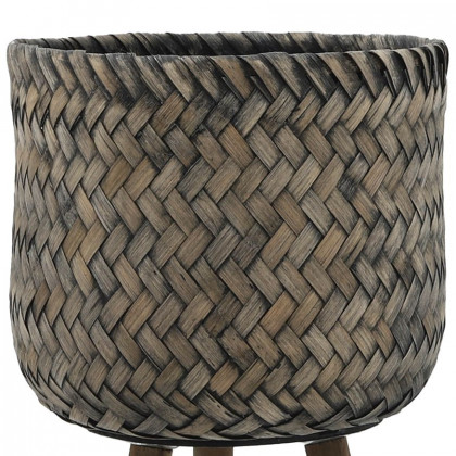 Sagebrook Bamboo Planters On Stands (Set Of 2) - Brown/Black
