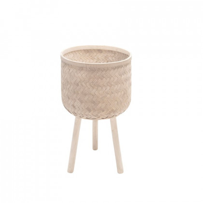 Sagebrook Bamboo Planters (Set Of 3) - White Wash
