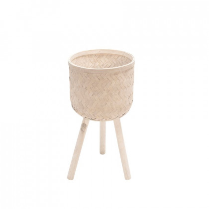 Sagebrook Bamboo Planters (Set Of 3) - White Wash