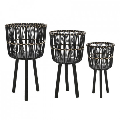 Sagebrook - Bamboo Planters (Set Of 3)