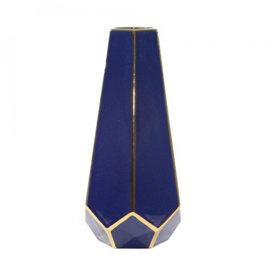Sagebrook - 11" Faceted Vase in Blue/Gold