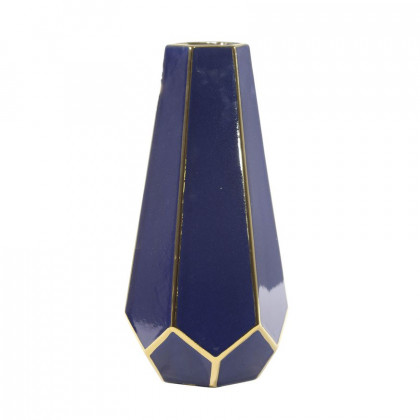 Sagebrook - 11" Faceted Vase in Blue/Gold