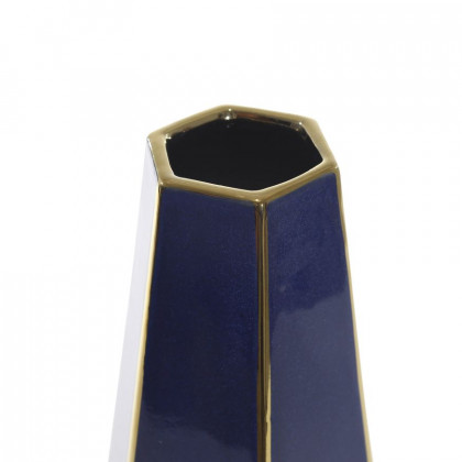 Sagebrook - 11" Faceted Vase in Blue/Gold