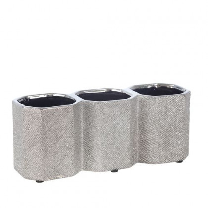 Sagebrook - 4" Ceramic 3-cup Pencil Holder