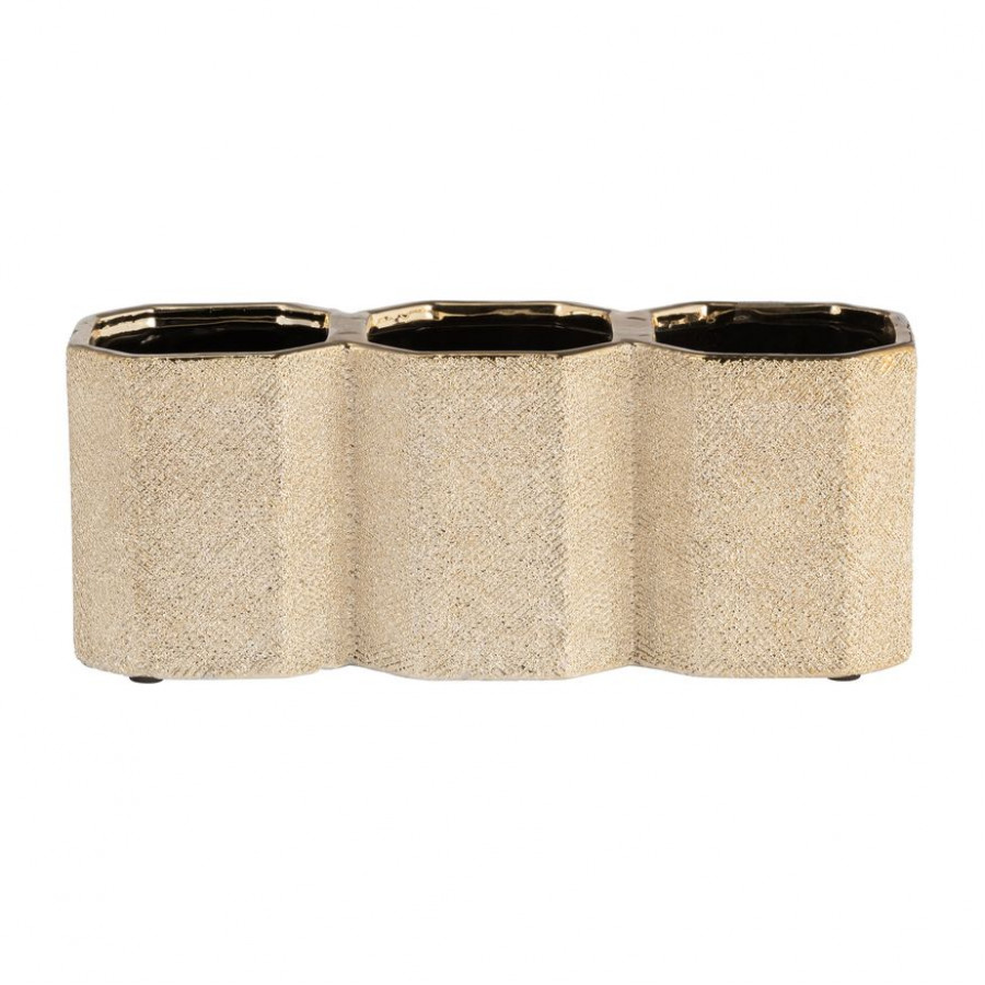 Sagebrook - 4" Ceramic 3-cup Pencil Holder
