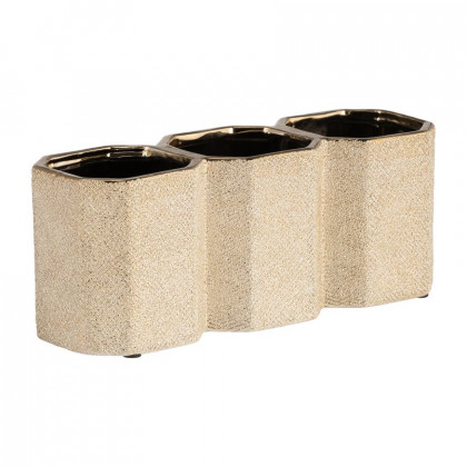 Sagebrook - 4" Ceramic 3-cup Pencil Holder