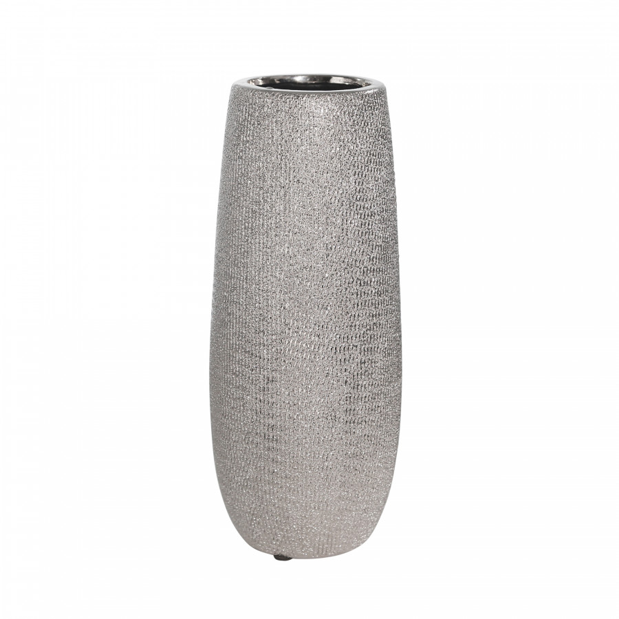 Sagebrook 10" Ceramic Vase - Silver