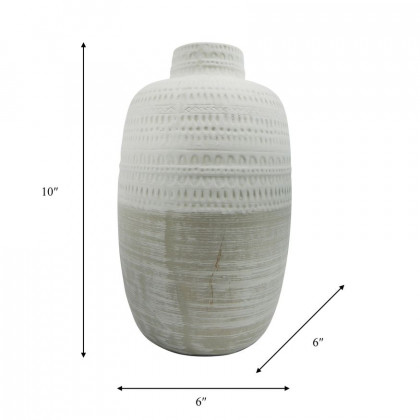 Sagebrook - 10" Ceramic Tribal Vase