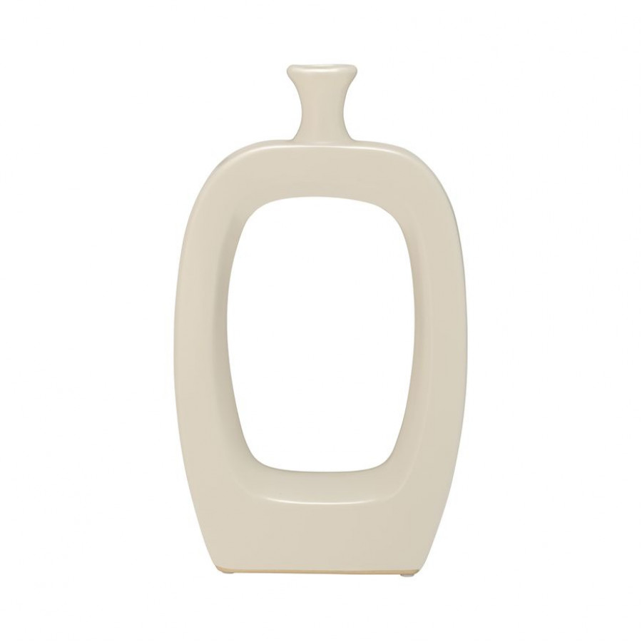 Sagebrook 14" Ceramic Vase With Cut-out - Cream