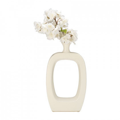 Sagebrook 14" Ceramic Vase With Cut-out - Cream