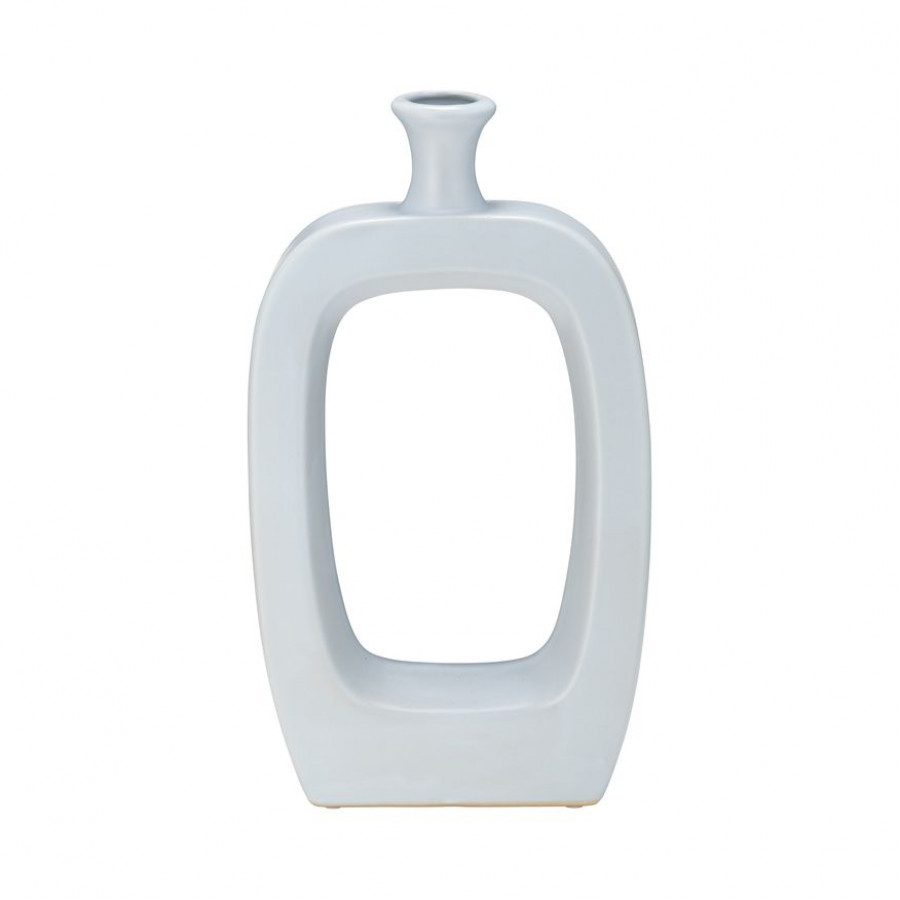 Sagebrook 14" Ceramic Vase With Cut-out - Blue