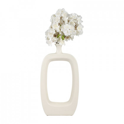 Sagebrook 18" Ceramic Vase With Cut-out - Cream